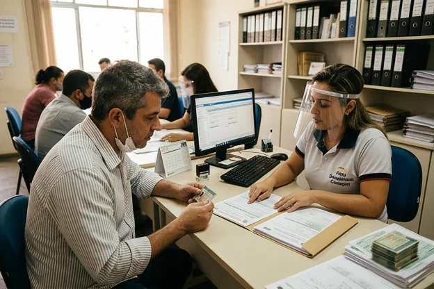Cliente sendo orientado sobre renovação da CNH por despachante.